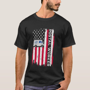USA Flag Patriotic Postal Worker Mailman Mail Lady T-Shirt