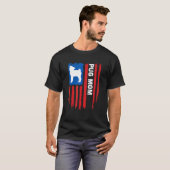 USA flag Patriotic Pug Mom T-Shirt (Vorne ganz)