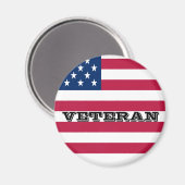 USA Flag Patriotic Veteran USA Magnet (Vorderseite/Rückseite)