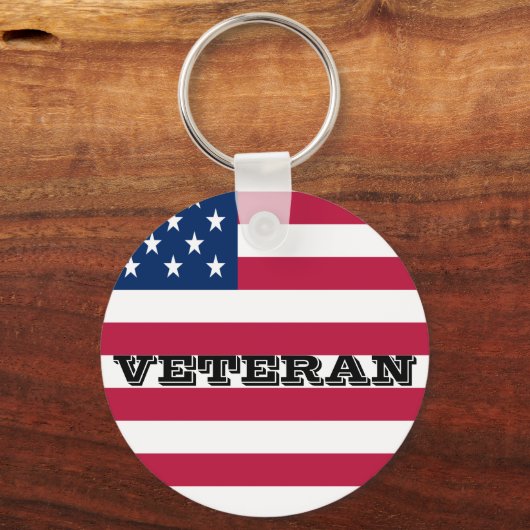 USA Flag Patriotic Veteran Veteran Schlüsselanhänger (Vorderseite)