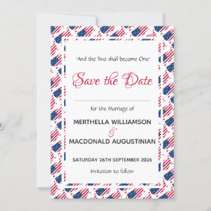 USA FLAG PATRIOTIC Wedding Custom Christlich Save The Date
