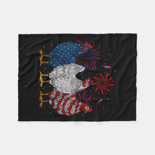 USA Flag Patriotisches Hühnchen Lover 4. Juli 1 Fleecedecke (Vorderseite (Horizontal))