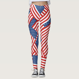 USA Flag Pattern Leggings