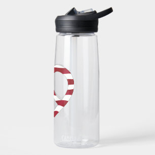 USA Flag Peace Heart Trinkflasche