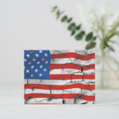 USA Flag Peeling Paint Postkarte (Stehend Vorderseite)