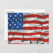 USA Flag Peeling Paint Postkarte (Vorne/Hinten)