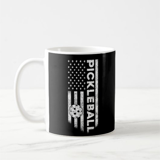 USA Flag Pickleball Lover Sportgeschenk Kaffeetasse (Links)