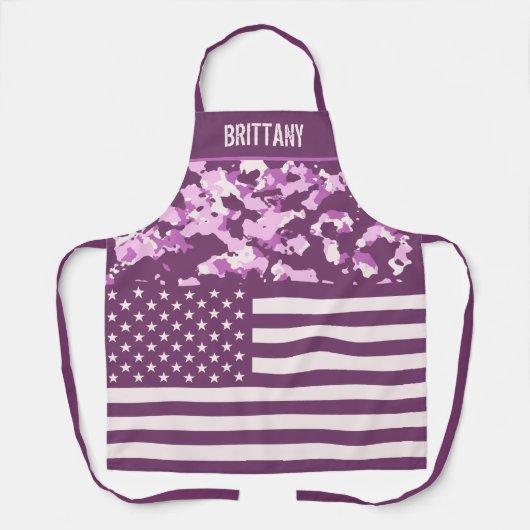USA Flag Pink Camouflage Custom Schürze (Vorderseite)