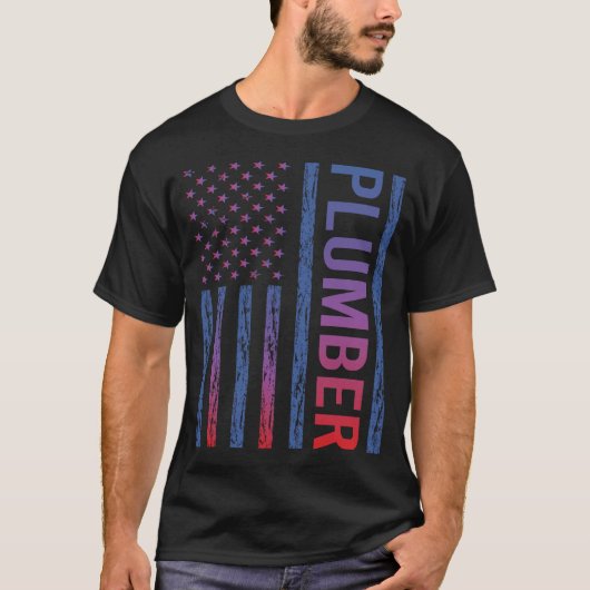 USA Flag Plumber T-Shirt (Vorderseite)