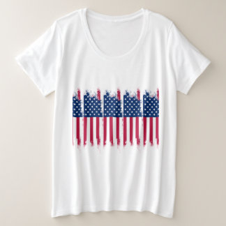 USA Flag Plus Size T - Shirt