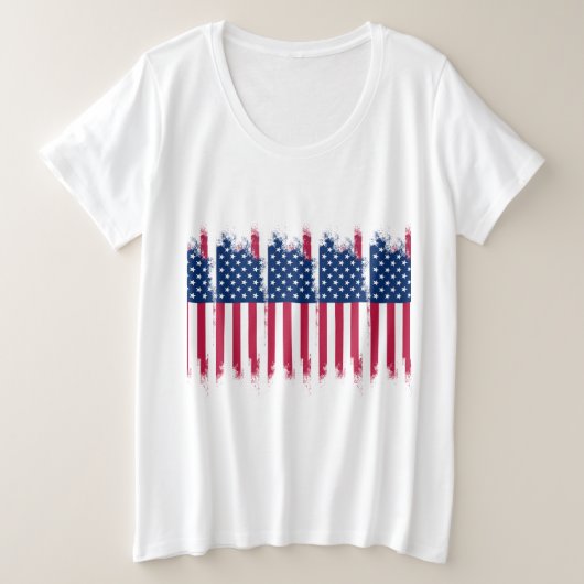 USA Flag Plus Size T - Shirt (Design vorne)
