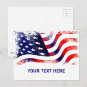 USA FLAG POSTKARTE (Vorne/Hinten)