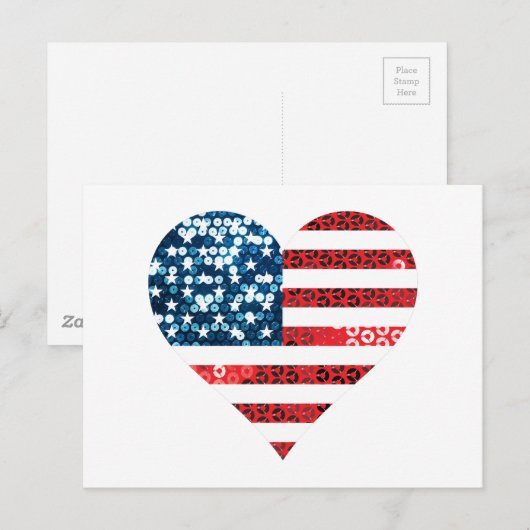 usa Flag Postkarte (Vorne/Hinten)