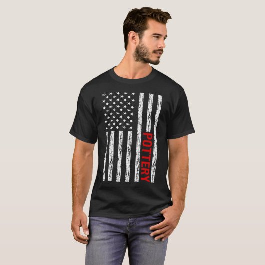 USA Flag Pottery Potter T-Shirt (Vorne ganz)