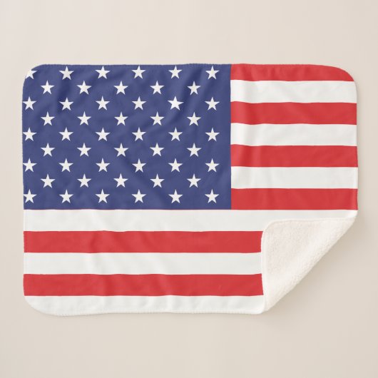USA Flag Print Patriotic Sherpa Blanket Sherpadecke (Vorderseite (Horizontal))