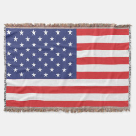 USA Flag Print Patriotic Throw Blanket Decke