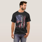 USA Flag Proud Labrador Retriever Lab Dad Silhouet T-Shirt (Vorne ganz)