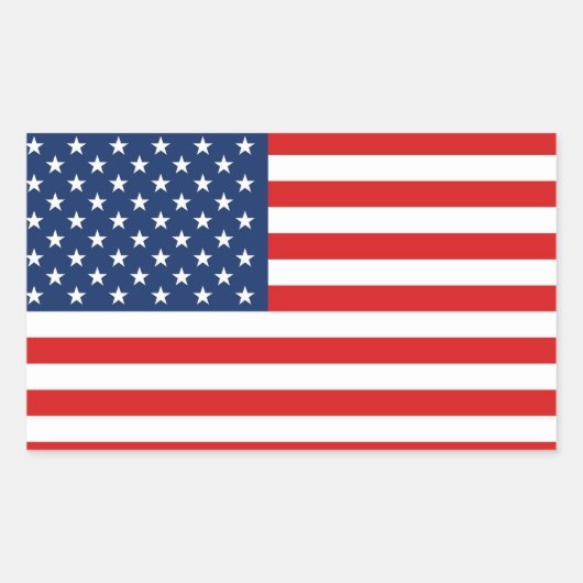 USA FLAG RECHTECKIGER AUFKLEBER (Vorderseite)