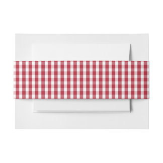 USA Flag Red and White Gingham Checked Einladungsbanderole