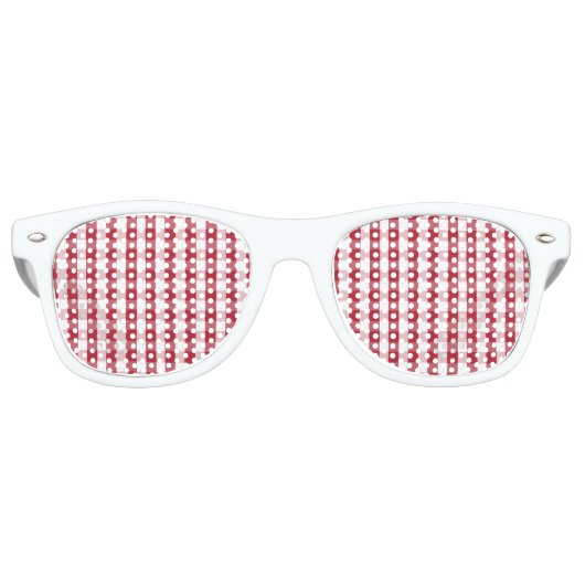 USA Flag Red and White Gingham Checked Sonnenbrille (Vorderseite)