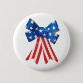 USA Flag Red White and Blue Bow Ribbon Button (Vorderseite)