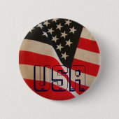 USA Flag Red White and Blue Button (Vorderseite)