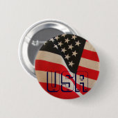 USA Flag Red White and Blue Button (Vorne & Hinten)