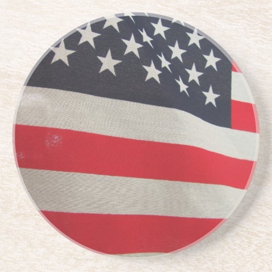 USA Flag Red White and Blue Sandstein Untersetzer (Vorne)