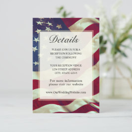 USA Flag Red White Blue American Patriotic Wedding Begleitkarte
