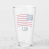 USA Flag Red White Blue United Staaten Patriotic Glas (Rückseite)