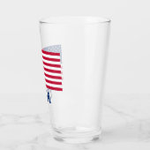 USA Flag Red White Blue United Staaten Patriotic Glas (Links)