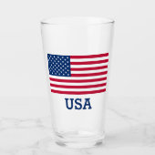 USA Flag Red White Blue United Staaten Patriotic Glas (Vorderseite)