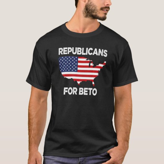 USA Flag Republicans For Beto 2022 Texas Needs Bet T-Shirt (Vorderseite)