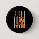 USA Flag Ribbon Leukemia Awareness Family Support Button (Vorderseite)
