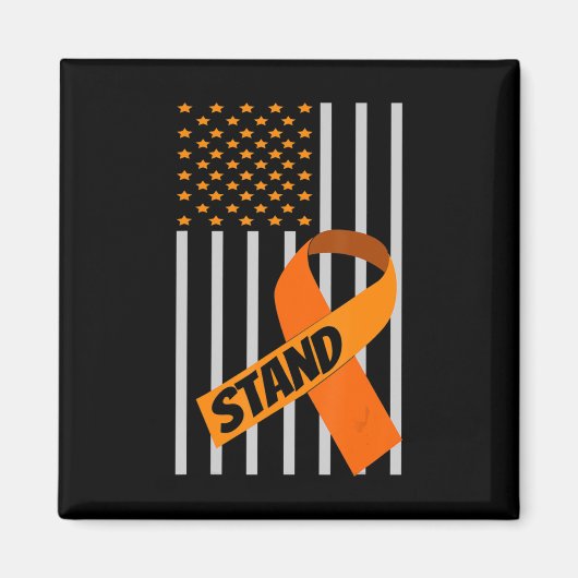 USA Flag Ribbon Leukemia Awareness Family Support Magnet (Vorne)