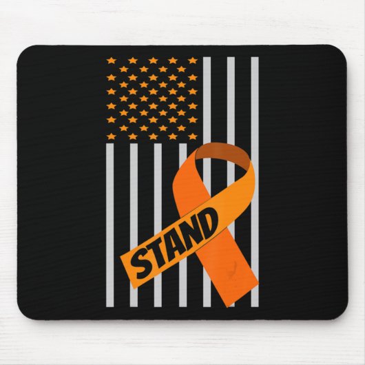 USA Flag Ribbon Leukemia Awareness Family Support Mousepad (Vorne)