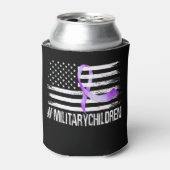 USA Flag Ribbon, Lila Up! T-Shirt für das Militär Dosenkühler (Kanne Vorderseite)