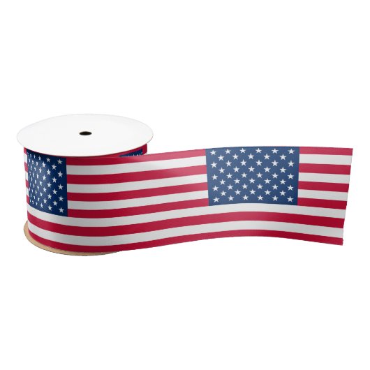 USA Flag Ribbon Patriotic Satinband (Spule)