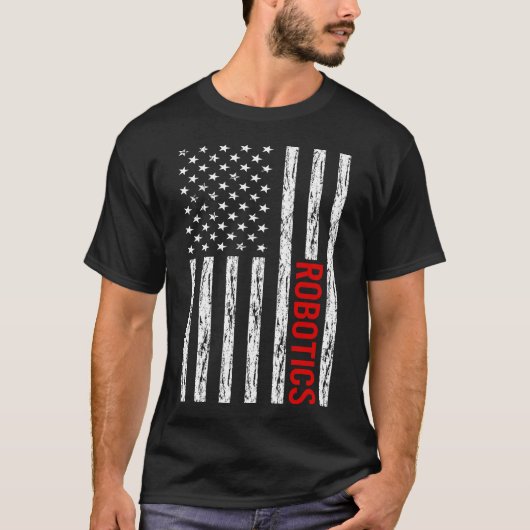 USA Flag Robotics Robot Roboter T-Shirt (Vorderseite)