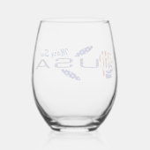 USA Flag Rose on Its Side Blue Personalized Weinglas Ohne Stiel (Rückseite)