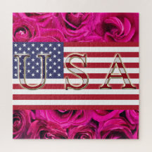 USA Flag & Rose Puzzle