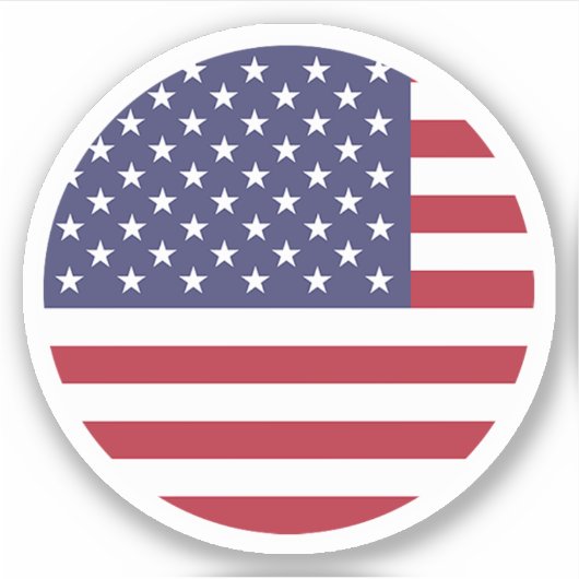USA Flag-Round-Sticker Aufkleber (Vorderseite)