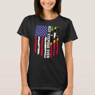 Usa Flag & Saint Kitts und Nevis Flag Best Stepdad T-Shirt
