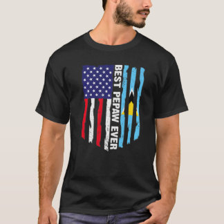 Usa Flag & Saint Lucia Flag Beste Pepaw jemals T-Shirt