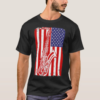 USA Flag Saophonist Gift Saophone T-Shirt