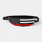 USA Flag Schwarz-Weiß-dünne rote Linie Decke auf e Bauchtasche (Vorderseite)