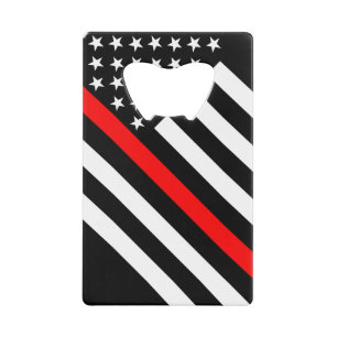 USA Flag Schwarz-Weiß-dünne rote Linie Geldkarten Flaschenöffner