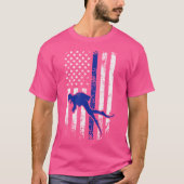 Usa Flag Scuba Diver Scuba T-Shirt (Vorderseite)