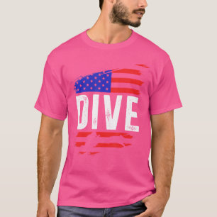 Usa Flag Scuba Diving T-Shirt