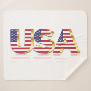 USA Flag Sherpa Blanket USA Sherpadecke